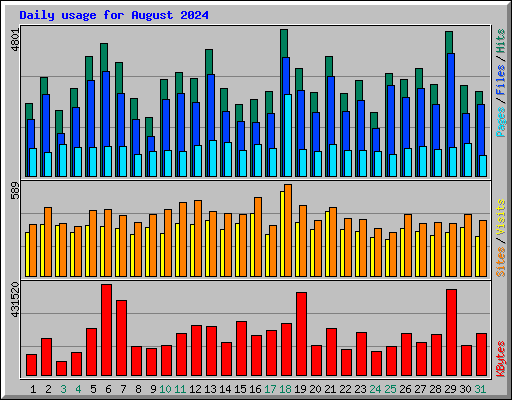 Daily usage for August 2024