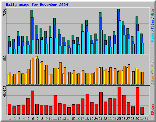 Daily usage for November 2024