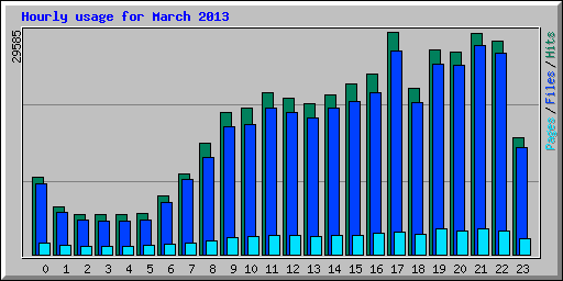 Hourly usage for March 2013