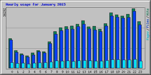 Hourly usage for January 2015