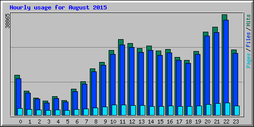 Hourly usage for August 2015