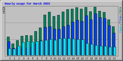 Hourly usage for March 2022