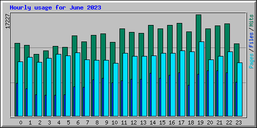 Hourly usage for June 2023