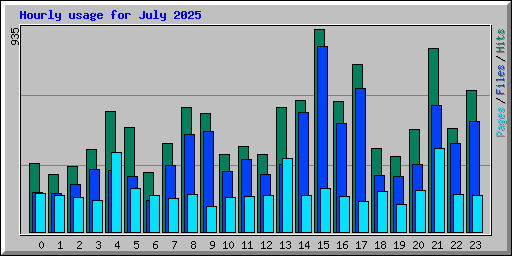 Hourly usage for July 2025