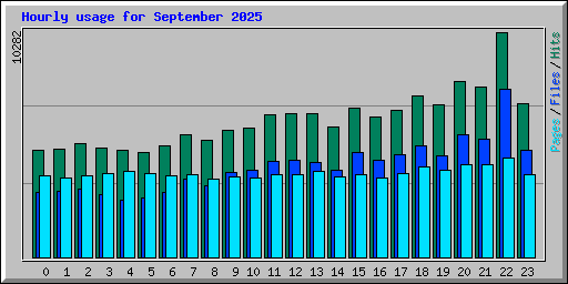 Hourly usage for September 2025
